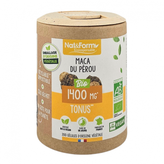 NAT&FORM Maca Du Pérou 1400Mg Tonus Boite de 200 gélules