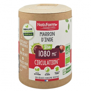 NAT&FORM Marron D'inde 1080Mg Circulation Boite de 200 gélules