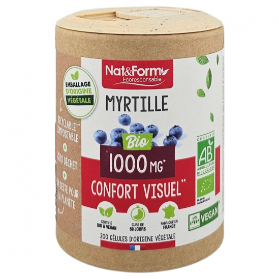 NAT&FORM Myrtille 1000Mg Confort Visuel 200 gélules