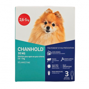 CLEMENT THEKAN Chanhold 30Mg Chiens 2,6-5kg Boite de 3 Pipettes
