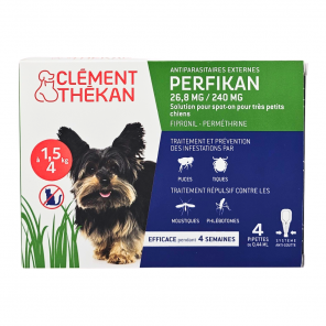 CLEMENT THEKAN Perfikan 26.8Mg / 240 Mg Chiens 1,5 - 4kg Boite de 4 Pipettes