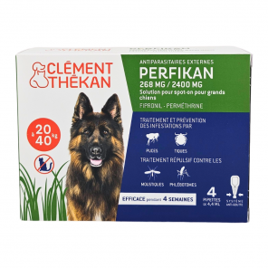 CLEMENT THEKAN Perfikan 268Mg / 2400Mg Chiens 20 - 40Kg Boite de 4 Pipettes