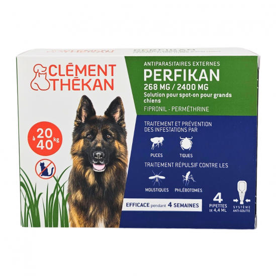 CLEMENT THEKAN Perfikan 268Mg / 2400Mg Chiens 20 - 40Kg Boite de 4 Pipettes