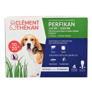 CLEMENT THEKAN Perfikan 134mg / 1200Mg Chiens 10 à 20Kg Boite de 4 Pipettes