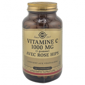 SOLGAR Vitamine C 1000 mg Avec Rose HIPS Boite de 100 Comprimés