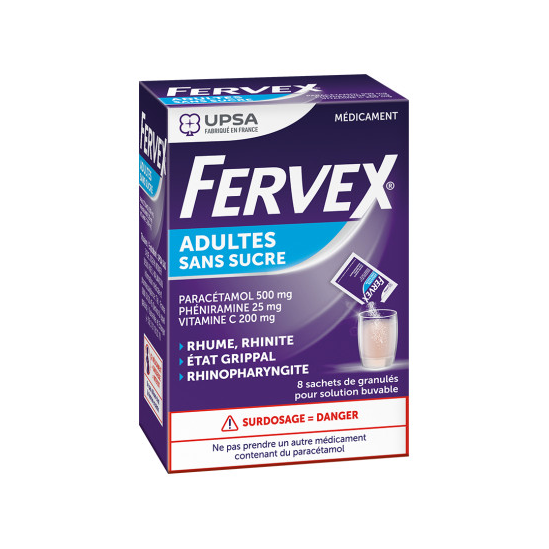 FERVEX Granulés pour Solution buvable Sachets Sans Sucre boite de 8