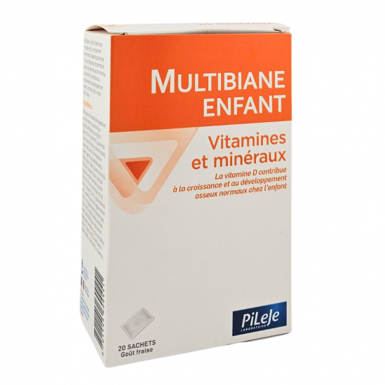 PILEJE Multibiane Enfant Vitamines et Minéraux Boite de 20 Sachets