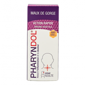PHARYNDOL Spray Adulte Maux De Gorge Goût Miel 30ml