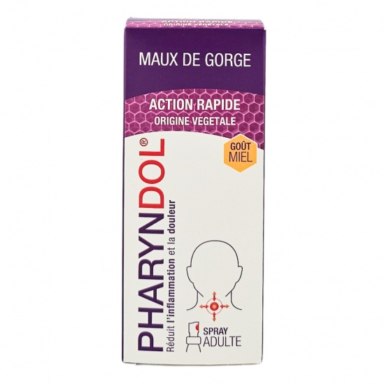 PHARYNDOL Spray Adulte Maux De Gorge Goût Miel 30ml