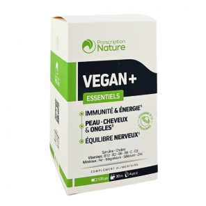 PRESCRIPTION NATURE Vegan+ Essentiels Boite de 120 gélules