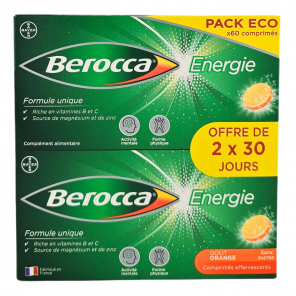 BEROCCA Energie Eco-Pack Boite de 60 Comprimés Effervescents