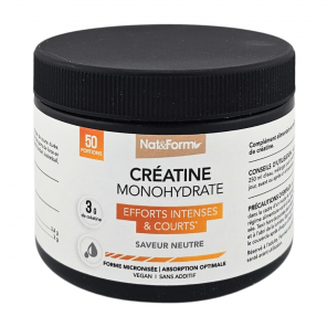 NAT&FORM Créatine Monohydrate Saveur Neutre 170g