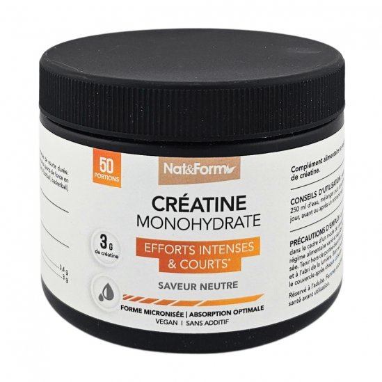 NAT&FORM Créatine Monohydrate Saveur Neutre 170g