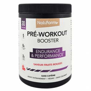 NAT&FORM Pré-Workout Booster Saveur Fruit Rouges 324g