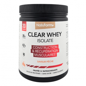 NAT&FORM Clear Whey Isolate Saveur Pêche 484g