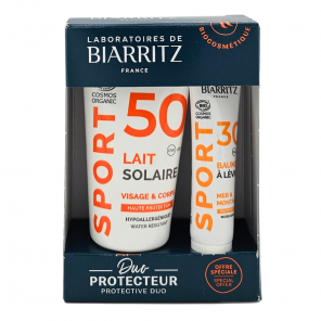 BIARRITZ Sport Lait Solaire Visage et corps SPF50 50ml + Baume à lèvres SPF30 15ml
