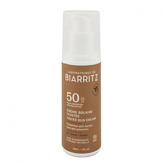 BIARRITZ Crème Solaire Teintée Dorée SPF 50 50ml