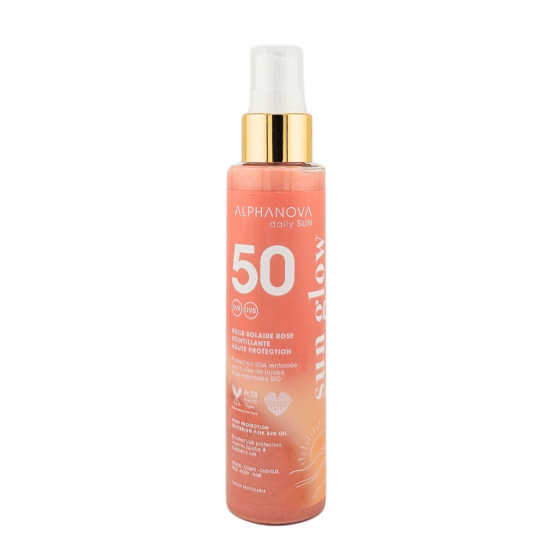 ALPHANOVA Huile Solaire SPF50 Rose Scintillante 125ml