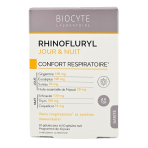 BIOCYTE Rhinofluryl Jour et Nuit Confort Respiratoire Boite de 20 Gélules