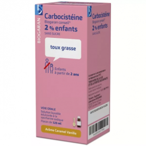 CARBOCISTEINE 2% Enfants Biogaran Sirop Sans Sucre 125ML