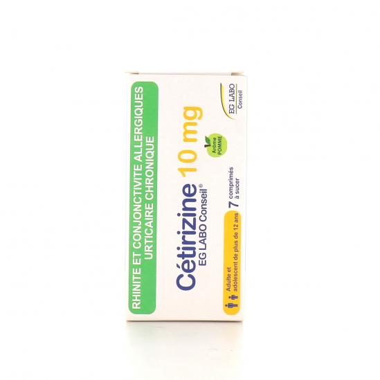 CETIRIZINE EGC 10MG CPR SUC BTE 7