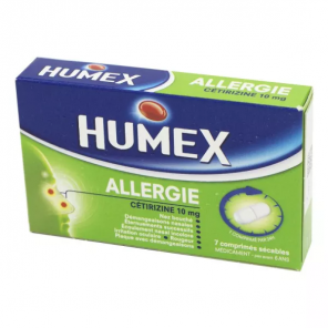 HUMEX Allergie Cetirizine 10MG Comprimés Pelliculés Sécables boite de 7