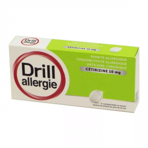 DRILL Allergie Cetirizine 10MG Comprimés boite de 7