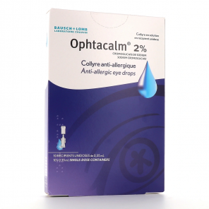 OPHTACALM 2% Collyre Anti-Allergique Doses boite de 10